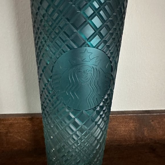 STARBUCKS Jade Ombre Teal Green Jewel Venti 24oz Tumbler Clear Gradient Crystal - Picture 3 of 15